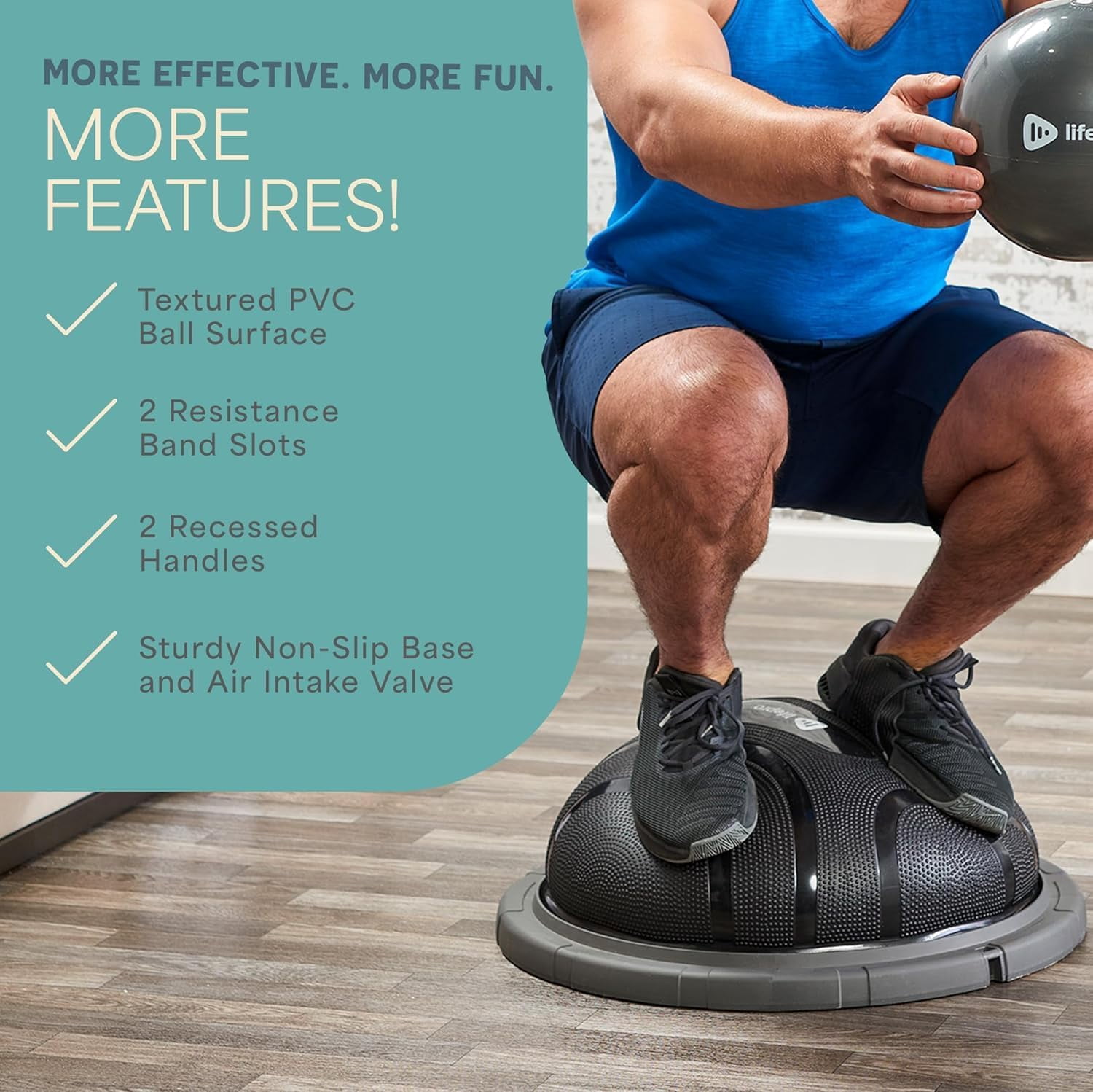 Half  Ball Trainer - Stability Ball for Exercise, Full-Body Workouts, Home Gym, and Physical Therapy