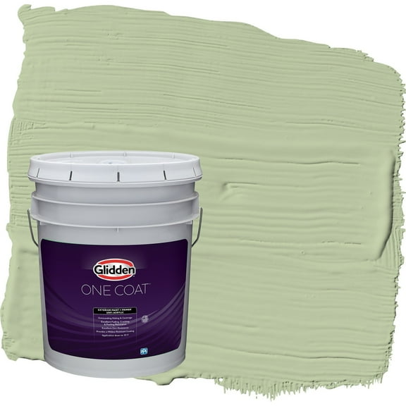 Glidden One Coat Quaking Grass / Green Satin Exterior Paint with Primer, 5 Gallon