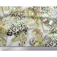 thumbnail image 2 of Soimoi Yellow Cotton Poplin Fabric Paisley & Leopard Animal Skin Print Fabric by the Yard 42 Inch Wide, 2 of 3