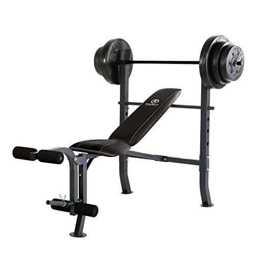 Marcy MD2082W Diamond Elite MD Standard Bench with 100 lb. Weight Set