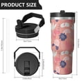 thumbnail image 4 of Modern 30oz Handheld Travel Tumbler with Handle – Double Wall Stainless Steel Insulated Cup, Flip Straw Lid, Leak-Proof & BPA-Free for Hot and Cold Drinks – Durable Coffee & Juice Mug White, 4 of 7