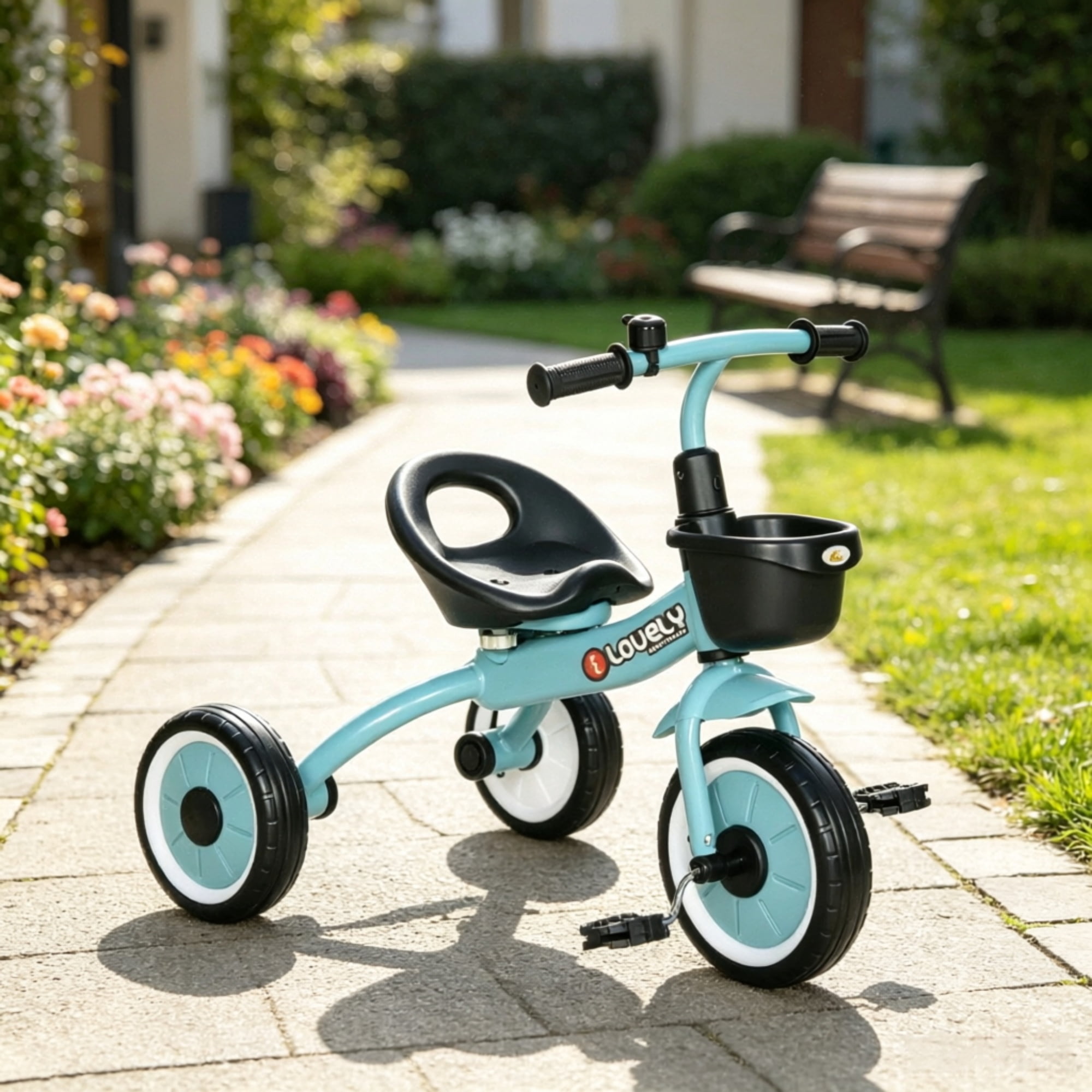 3-Wheel Toddler Tricycle: Kids Bike for Children 2-5 Years Old, Blue