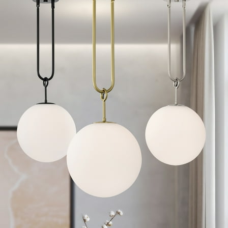 Moeder 9.8 in. 1-Light Indoor Matte Black Finish Pendant Light with Light Kit