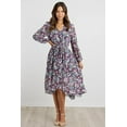 thumbnail image 3 of PRETTYGARDEN Women's Floral Print Boho Dress Long Sleeve Wrap V Neck Ruffle Belted A-Line Flowy Maxi Dresses, 3 of 7