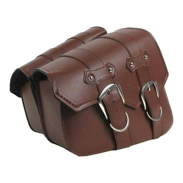 Universal Motorcycle Wallets Cards Money Large Capacity Saddle Storage Bag Portable Adjustable Side Pack Tool Bags Set 2 Brown 1 Pair