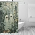 thumbnail image 2 of Yayeee Shower Curtain with Hooks 72"x72" Waterproof Fabric Bathroom Hanging Decor, Ghosts Playing in A Garden, 2 of 5