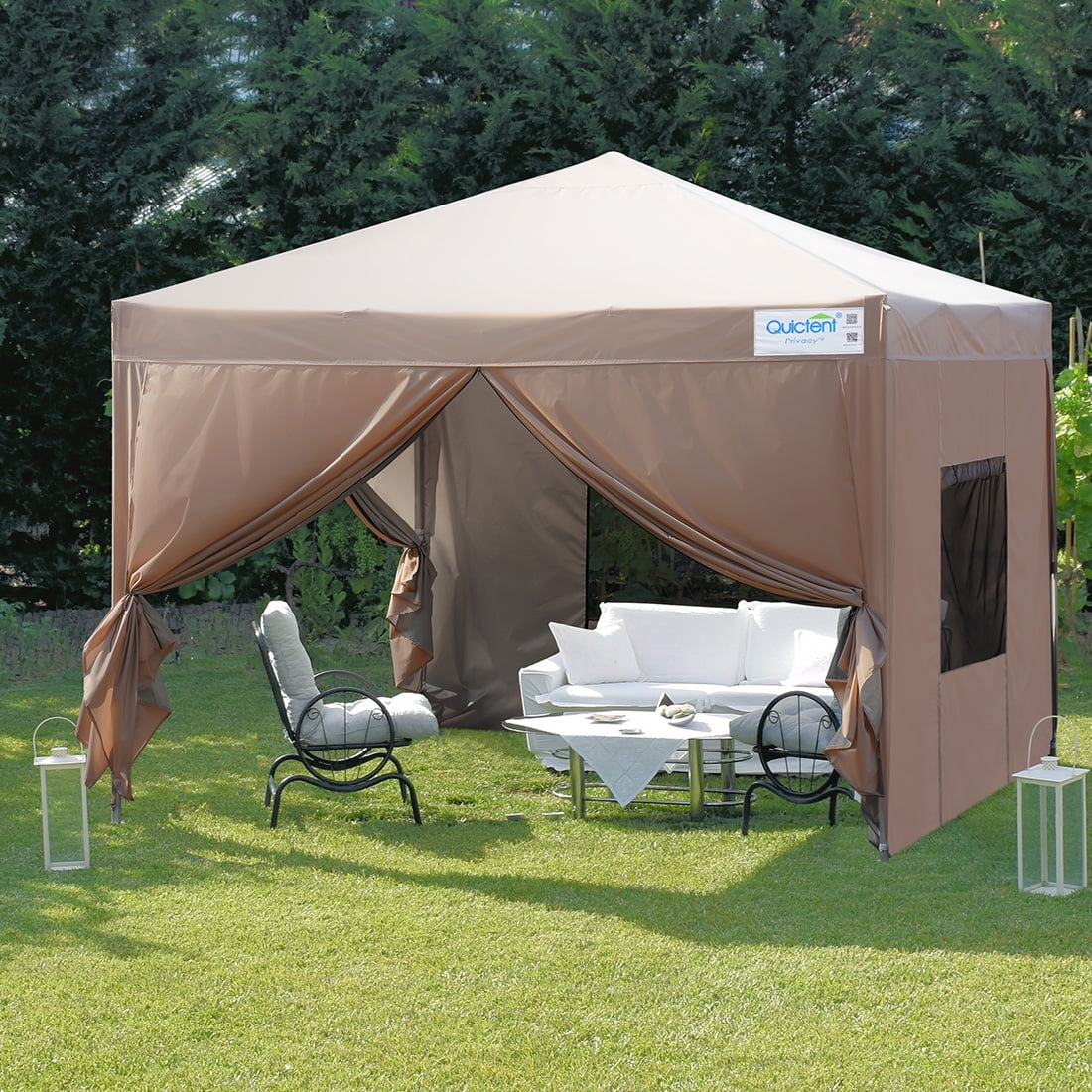 Quictent Privacy 10x10ft Pop up Canopy Tent with Removable Sidewalls and Roller Bag Burgundy Instant Gazebo Canopy Tent Waterproof 