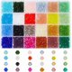 thumbnail image 1 of 2400 cuentas de vidrio de 4 mm de 24 colores, brillantes y coloridas, facetadas, bicono., 1 of 6