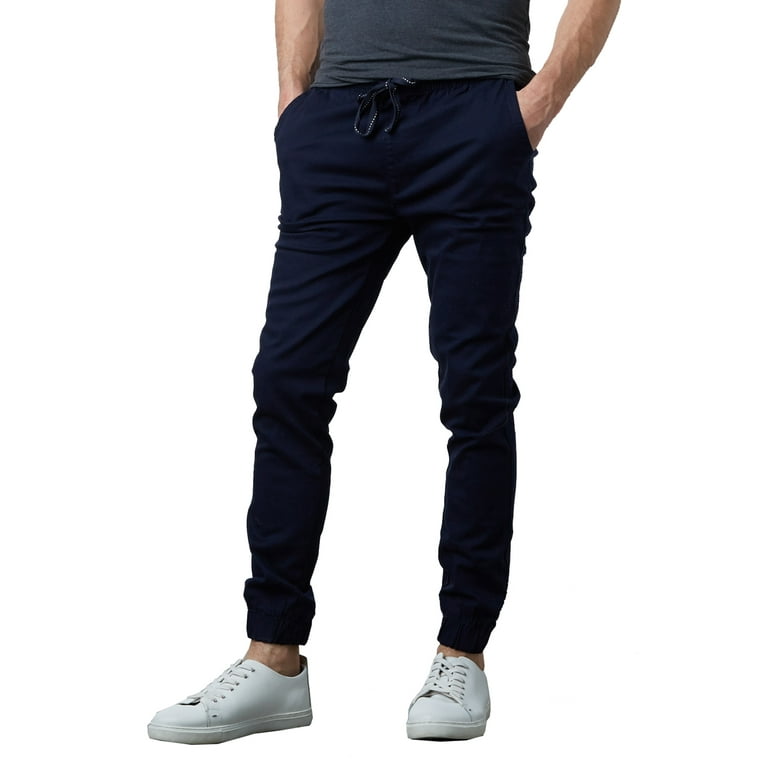 2-Pack Mens Slim-Fit Cotton Twill Jogger Pants (S-2XL)