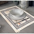thumbnail image 3 of Vargottam Placemats- Placemat For Dining Table, Set Of 4- Printed & Reversible CottonNapkin-IndoorPlacematsFor Home & Kitchen Dining Table- Bird (Beige), 3 of 5