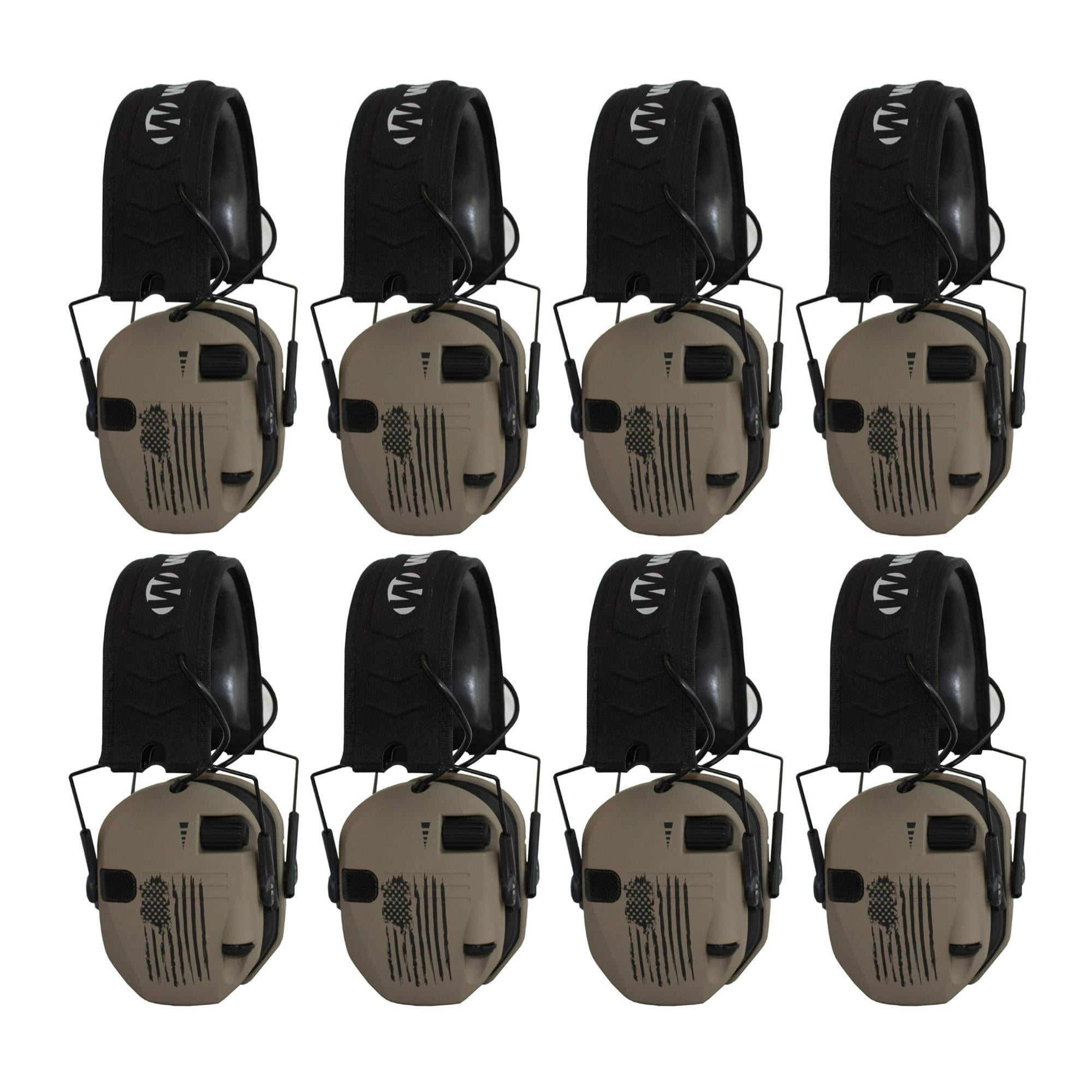 Walker's Razor Slim Ultra Low Profile Compact Design Earmuffs (US Flag 8Pack)