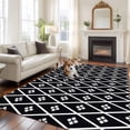 thumbnail image 3 of Minimalist Art Area Rug 5x7 Washable Rug Non Slip Boho Abstract Floral Lattice Black Large Area Rug Soft Stainresistant Indoor Floor Carpet for Living Room Bedroom Home Office Dining Room Nursery, 3 of 9