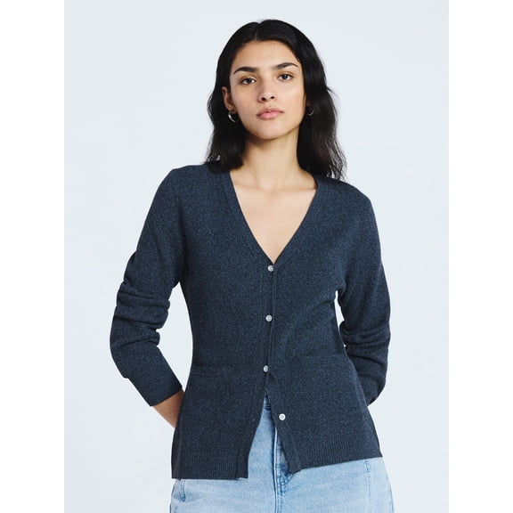 Scoop Women’s V Neck Cardigan Sweater with Long Sleeves, Lightweight, Sizes XS-XXL