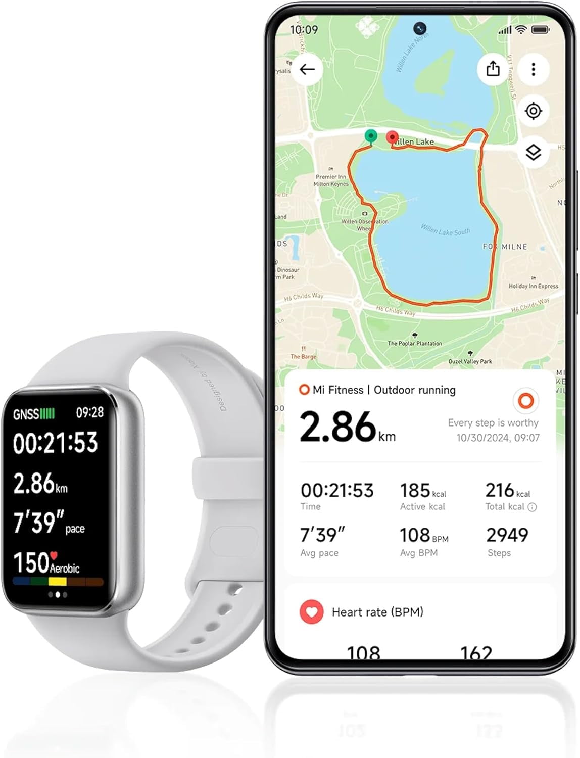 Xiaomi Smart Band 9 Pro Bluetooth Smartband With 1.74" Display, Blood Oxygen, Built-in GPS, Health Monitoring, Fitness Tracker - Global Specs - Moonlight Silver