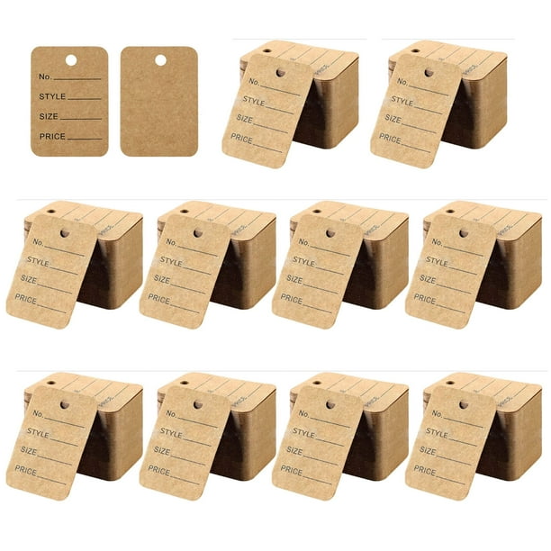 1000Pcs Kraft Paper Price Tags Merchandise Marking Tags for Pricing