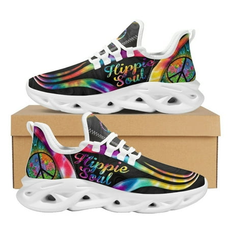 2023 New Stylish Peace Love Women Shoes Watercolor Carriage Painting Trend Comfortable Soft Sneakers Round Toe Flats for Female