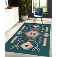 thumbnail image 4 of Southwestern Decorative Rug, Ethnic Illustration of a Zigzags Design Triangular Iconic Art Motifs, Quality Carpet for Bedroom Dorm and Living Room, 6 Sizes, Dark Teal, by Ambesonne, 4 of 4