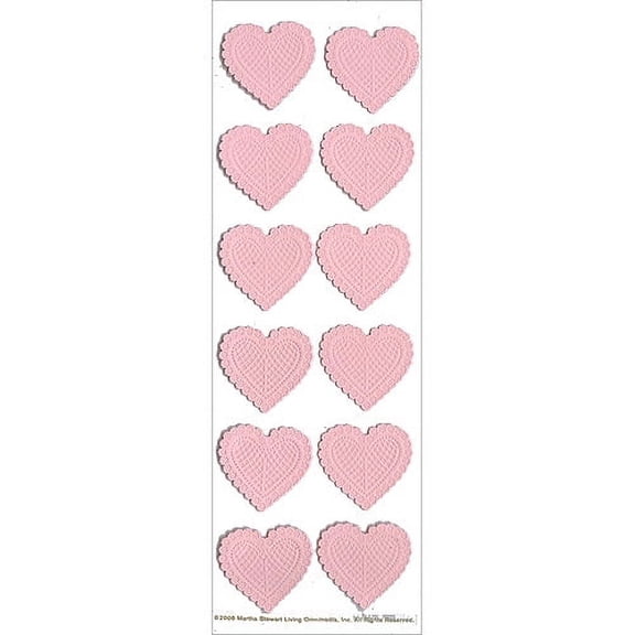 Martha Stewart Stickers-Heart Lace, Pk 3, Martha Stewart