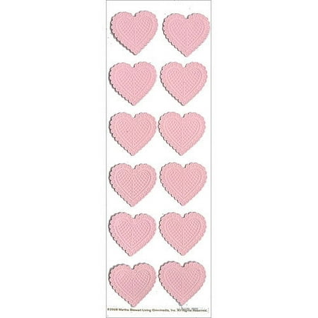 Martha Stewart Stickers-Heart Lace, Pk 3, Martha Stewart