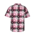 thumbnail image 3 of Goofa Heart Plaid Hawaiian Shirt for Men, Unisex Summer Beach Casual Short Sleeve Button Down Shirts,Aloha Tropical Floral print shirt-Medium, 3 of 9