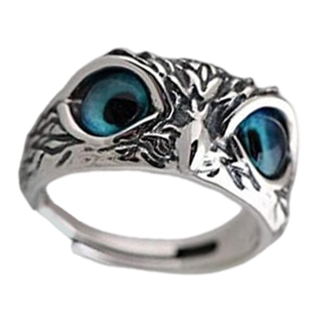 Rings Anillo de de búho ajustable para s, , niñas, hombres y mujeres Azul Yuyangstore Anillos de búho de ojo de demonio