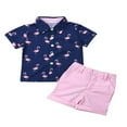 thumbnail image 1 of Little Boys Short Sleeve Button Down Shirts Tops Shorts Pants 2pcs Summer Outfits, 1 of 6