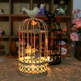 thumbnail image 4 of Clearance Desktop Ornament under $5,Candle Holder Hollow Bird Cage Butterflies Stand For Living Room Decor, 4 of 5