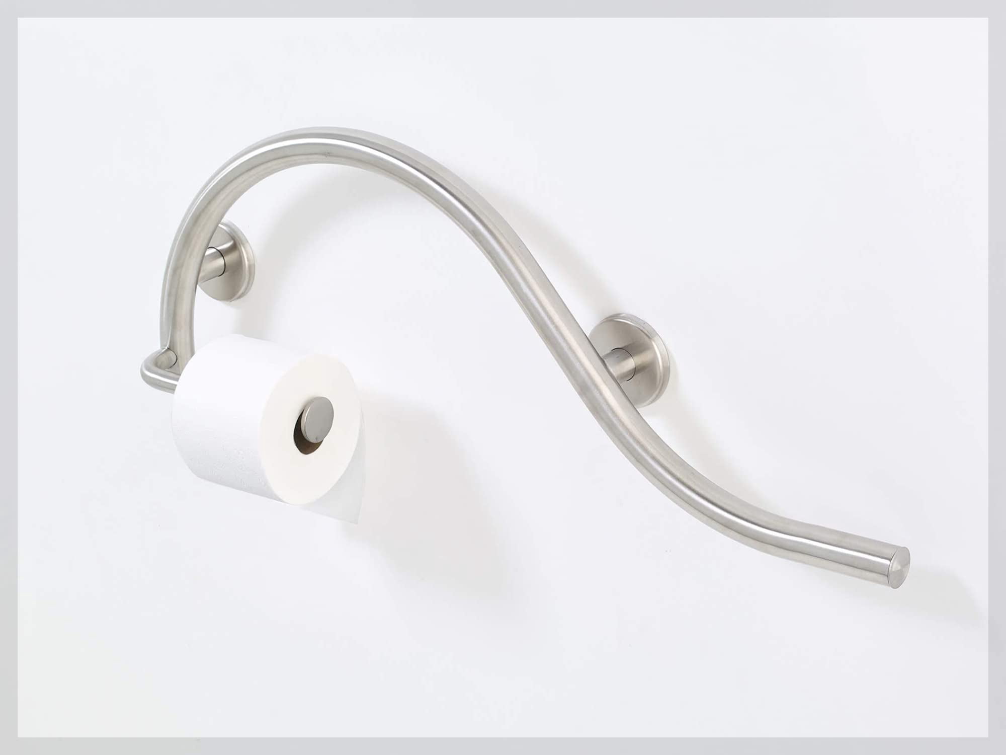 Grab Bar Toilet Paper Holder for Bathroom Safety/304 Stainless Steel/Right/Brushed Finish/ 30" x 11"