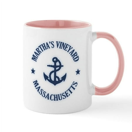 CafePress - Martha s Vineyard Anchor Mug - 11 oz Ceramic Mug - Novelty Coffee Tea Cup