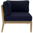 thumbnail image 6 of Lounge Sectional Sofa Set, Blue Navy Natural, Teak Wood, Outdoor Patio Balcony Cafe Bistro Garden Hospitality Restaurant, Modern Contemporary HB34462, 6 of 11