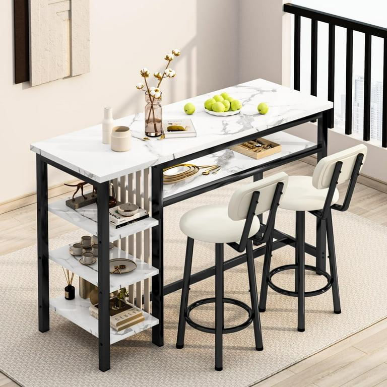 Lamerge Bar Dining Table Set for 2, 3 Piece Bar Table and Lamerge Bar Dining Table Set for 2, 3 Piece Bar Table and