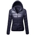 thumbnail image 1 of FashionOutfit Women's Casual Basic Solid Comfortable Light Weight Poly Fill Hood Jacket, 1 of 1