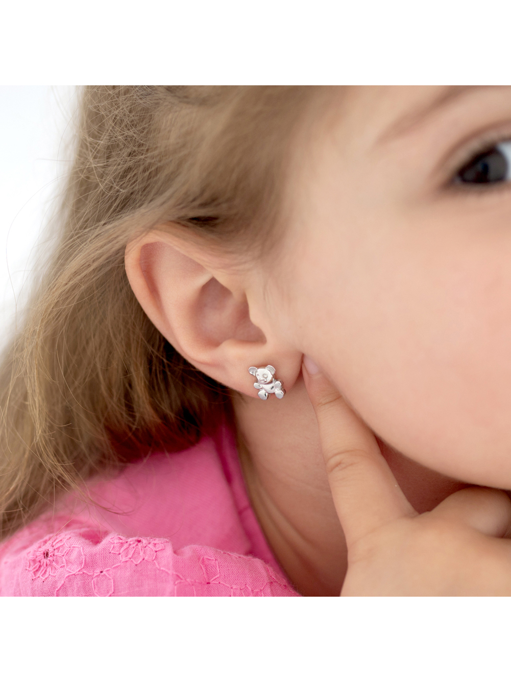 My Teddy Bear Baby / Toddler / Kids Earrings Screw Back - Sterling Silver
