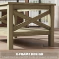 thumbnail image 5 of Yardi Yarda Coffee Table with Tempered Glass Tabletop, Table with Wood Frame and Underneath Storage Shelf for Indoor, Gray, 5 of 8