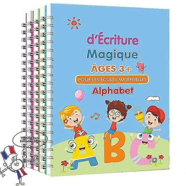 3d French Groove Magic Practice Copybook Children's Book Learning Numbers Letters Calligraphy Writing Exercise Books Gift