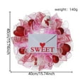 thumbnail image 4 of JHEHF 15.8inch Valentine'S Day Love Heart Decor Mesh Wreath Wedding Anniversary Party Holiday Ribbon Bow Hanging Ornaments for Front Door Porch Wall Window Farmhouse Decor, 4 of 6