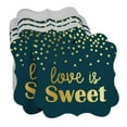 thumbnail image 3 of Inkdotpot Real Gold Foil Bracket Shape Paper Hang Tags Love Is Sweet Wedding Favor Tags Pack Of 100, 3 of 7