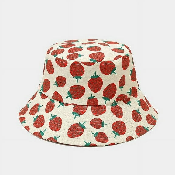 CoCopeanut 2022 New Fruit Pattern Fisherman Hat Men and Women Outdoor Leisure Sunscreen Sun Hats Double-sided Panama Bob Cap Bone Girls Cap