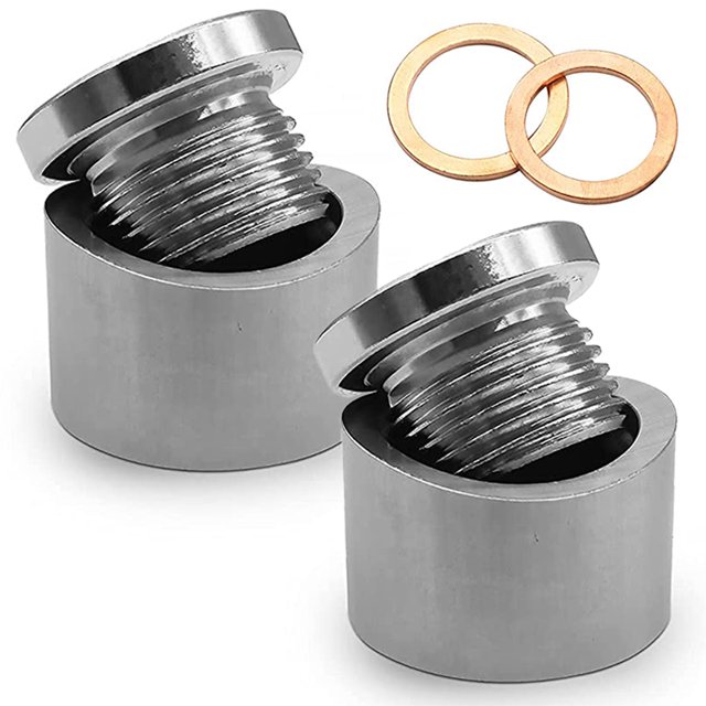 2Pcs Sensor De Ox铆geno, M18 X 1.5 Rosca O2 Sensor De Ox铆geno Montaje Escalonado Tap贸n Y Adaptador De Enchufe Accesorios De Sensor De Ox铆geno De Acero Inoxidable Para La Mayor铆a De Los Autom贸viles