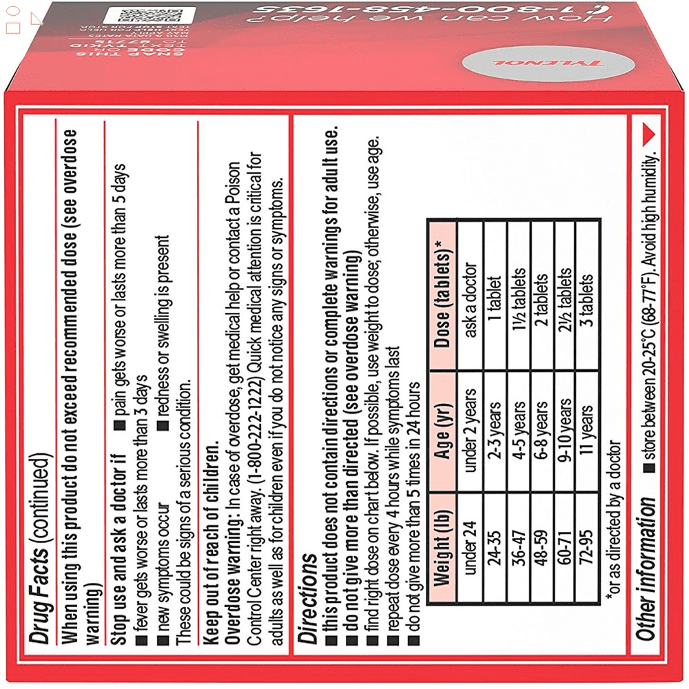 Tylenol Childrens Pain Plus Fever Chewable Tablets, Grape, 24 Ea, 2 Pack