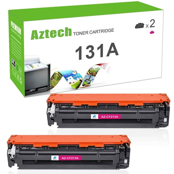AAZTECH 2-Pack Compatible Toner Cartridge for HP CF213A 131A Printer Ink (Magenta)