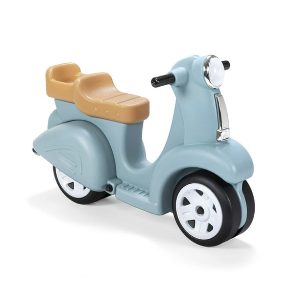 Step2 Ride Along Scooter - Aqua - Ride On Toy with Vintage-Style Design, Foot-to-Floor Toddler Scooter with Four Wheels for Extra Stability