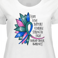 thumbnail image 4 of Inktastic Thyroid Cancer Awareness Blue Pink Teal Sunflower Ribbon Women's Plus Size T-Shirt, 4 of 5