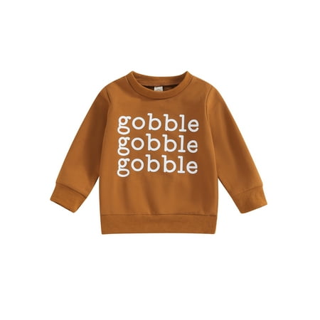 

jaweiwi Kid Toddler Boy Girl Fall Sweatshirt 6M 12M 18M 24M 2T 3T 4T Long Sleeve Round Neck Letter Print Pullover Toddler Loose Tops