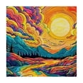 thumbnail image 4 of Acheng Sunset River Mountains Square Tablecloth 100% Polyester Fiber 36*36, 4 of 8