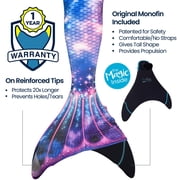 Fin Fun Limited Edition Mermaid Tail for Women, Teen and Adults with Monofin, Adult Small, Lunar Tide