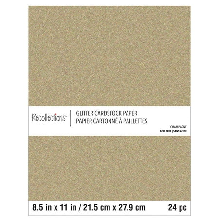 UPC: 0191518164763 | Champagne Glitter 8.5  x 11  Cardstock Paper by Recollections™  24 Sheets