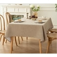 thumbnail image 3 of Xukmct Rectangle Table Cloth Linen Tablecloth Waterproof Decorative Soft Fabric Table Cover for Dining/Buffet/Wedding, 43" x 63", 3 of 8