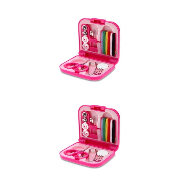 Guardoinrt 1/2/3/5 Sewing Storage Box Embroidery Carrying Cases Thread Portable Handicraft Organizer Mending Household Rose Red 2PCS