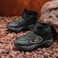 thumbnail image 7 of WhouRiu Big Boy's Outdoor Sneakers Lined Insulated Ankle Boots Child Warm Waterproof Resistant Winter Sneakers Black Big Kids1, 7 of 7